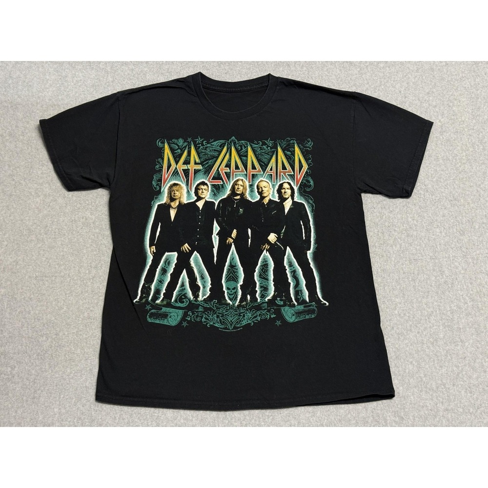 Def Leppard Shirt Mens Med Black Tour 2012 Graphic Band Rock Music Tee